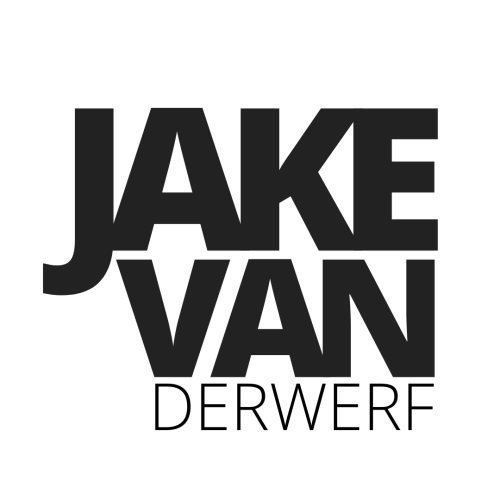 A photo of the Jake Van logo, with the last part of his last name added beneath the VAN, to read "Vanderwerf"